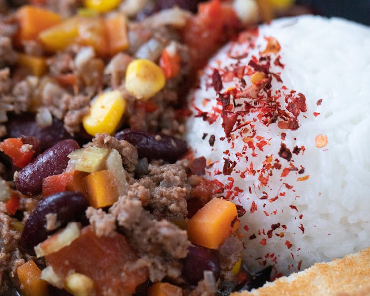 Mega Beef Burrito with rice and beans